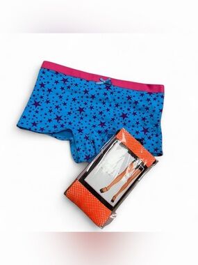 Y2K scene star boyshorts and leg avenue Deadstock 2000s neon orange fishnets  bu